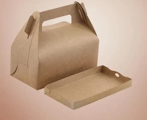 Large · long format Kraft handled dessert box