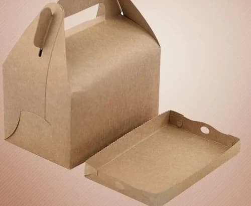 Medium Kraft handled dessert box
