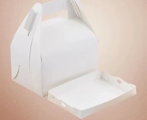 Medium White handled dessert box