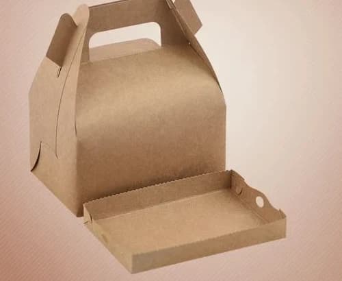 Small Kraft handled dessert box