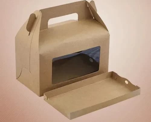 Extra large Kraft handled dessert box