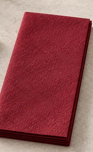 Eighth-fold Airlaid napkin shown in a restaurant table setting