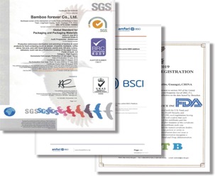 SGS, BSCI, FDA and BRC certification documents